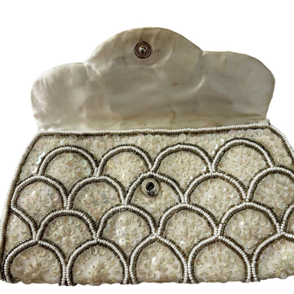 Vintage 1950s David's Imports Beaded Sequin Clutch Handbag - Picture 4 of 8